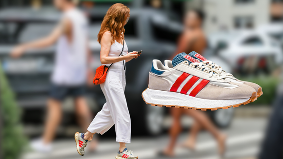 Esse tênis Adidas vintage da atriz Camila Morgado em dia de chuva no Rio é a solução para pés estilosos no frio: veja um raio-x do calçado