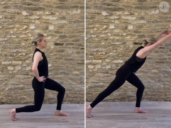 Passadas com elevação do joelho com uma perna