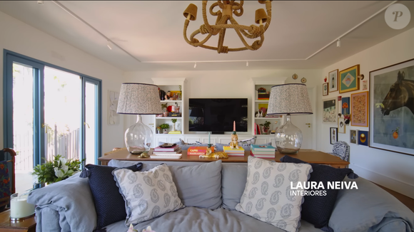 Laura Neiva é quem assina os interiores da mansão, o que deixa o marido orgulhoso