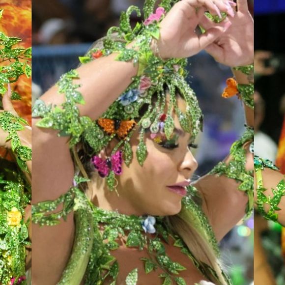 Fabíola de Andrade, rainha de bateria do carnaval 2025 do Rio, exibe virilha lisinha e bumbum durinho em último ensaio técnico da Mocidade