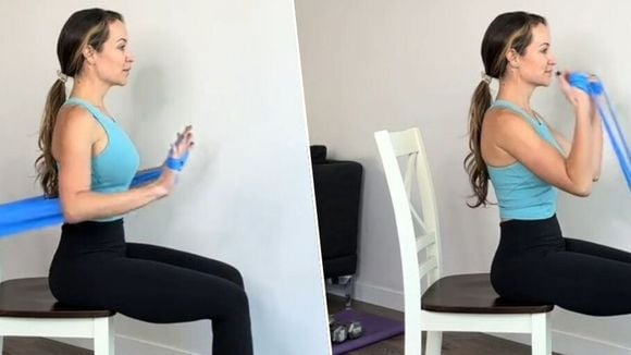 Jillian Hardwick, professora de pilates: 'Com estes quatro exercícios na cadeira com faixa elástica, você poderá melhorar a força, a postura e a mobilidade a partir dos 50 anos'