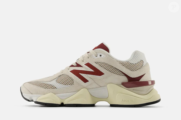 A mistura entre tons de linho bege e detalhes em vinho profundo transformou o New Balance 9060 "Linen Burgundy" em uma das versões mais sofisticadas da linha, perfeita para compor produções de inverno