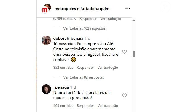 No perfil do Metrópoles, que deu a matéria, diversos internautas também falaram em boicote a Cacau Show