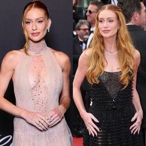 Com 'naked fashion' proibido, Marina Ruy Barbosa usa 2 vestidos no mesmo dia com transparência ao limite em Cannes