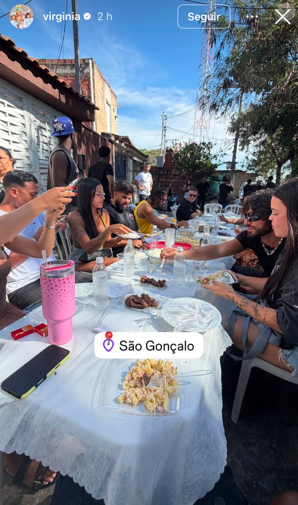 Virgínia Fonseca mostra bastidores de churrasco com Vini Jr. em clima familiar na cidade natal do jogador