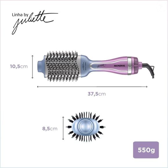 Virgínia Fonseca contou que ganhou a escova de Juliette em um salão de beleza e passou a carregar o produto durante seus compromissos
