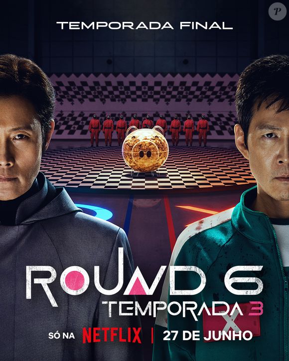 Novo pôster divulgado pela Netflix traz uma arena com o chão quadriculado, como se fosse um tabuleiro, e inscrições nas paredes