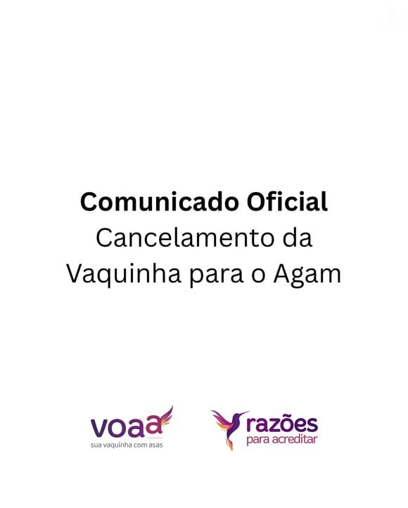 Brasileiros criaram uma vaquinha para Agam, que foi cancelada neste domingo (29), após críticas
