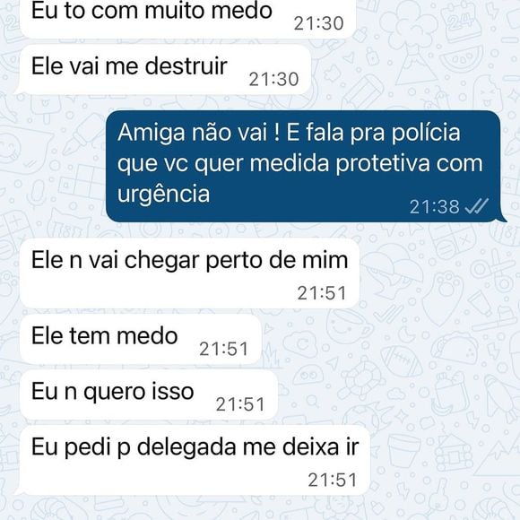 Marcela Tomaszewski diz que está ‘com muito medo’ de Dado Dolabella. ‘Ele vai me destruir’, mandou a modelo em conversa divulgada pelo colunista Alessandro Lo-Bianco