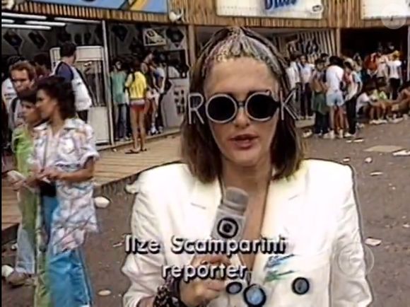 Ilze Scamparini surgiu com glitter no cabelo e óculos de plástico para o primeiro Rock in Rio. Jornalista ingressou na Globo nos anos 1980