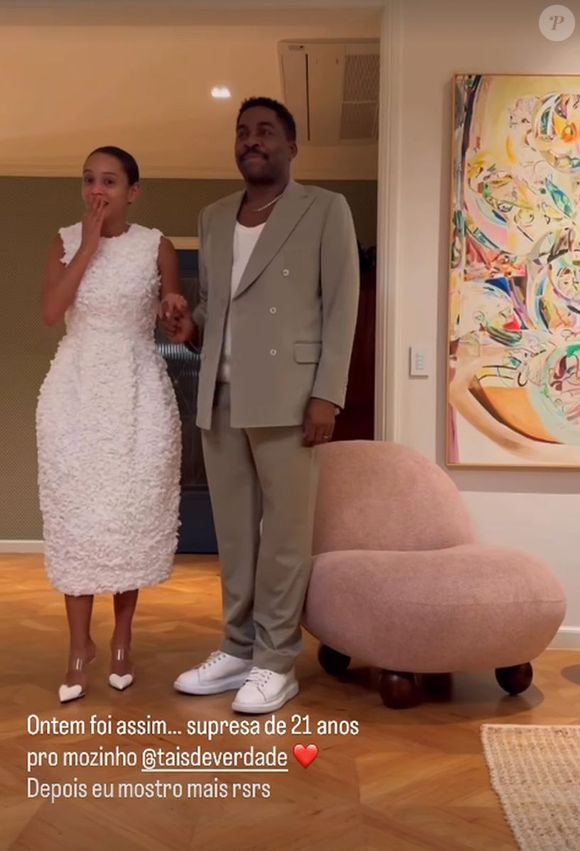 Taís Araújo foi surpreendida por Lázaro Ramos