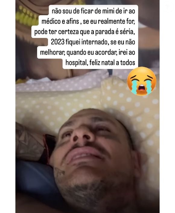 Toguro internado: influencer teve calafrios durante a tarde da véspera de Natal e não conseguiu ficar até o fim da ceia, indo para o hospital