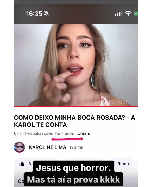 Quando começou a carreira na internet, Karoline Lima começou a fazer transformações na aparência
