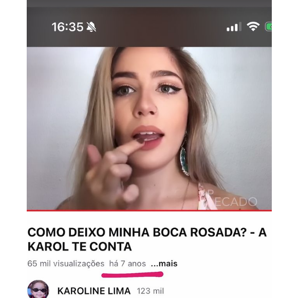 Quando começou a carreira na internet, Karoline Lima começou a fazer transformações na aparência