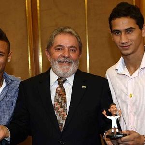 Lula com Neymar e Ganso, em 2010