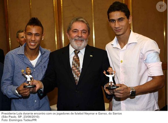 Lula com Neymar e Ganso, em 2010