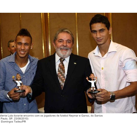 Lula com Neymar e Ganso, em 2010