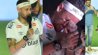 'Não vai faltar...': Neymar cai no choro em volta ao Santos após 12 anos; Bruna Biancardi, Mavie e Davi Lucca vão à chegada na Vila Belmiro