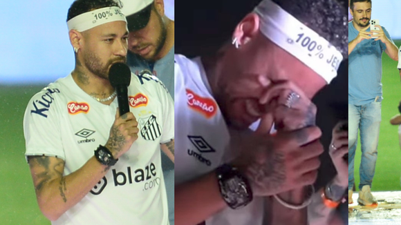 'Não vai faltar...': Neymar cai no choro em volta ao Santos após 12 anos; Bruna Biancardi, Mavie e Davi Lucca vão à chegada na Vila Belmiro