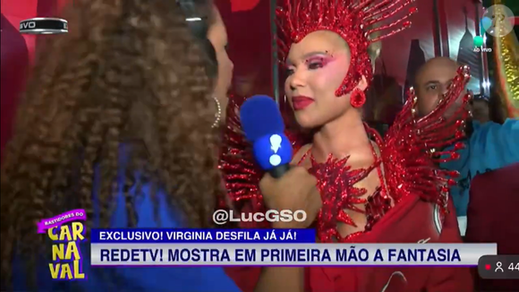 Virgínia foi entrevistada pela RedeTV antes de desfilar na Grande Rio