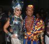 Xamã posou com a musa da Grande Rio Gardênia Cavalcanti antes de desfile