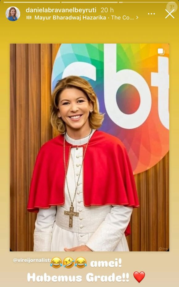 Filha de Silvio Santos, Daniela compartilhou o post nos stories de seu perfil, no Instagram.