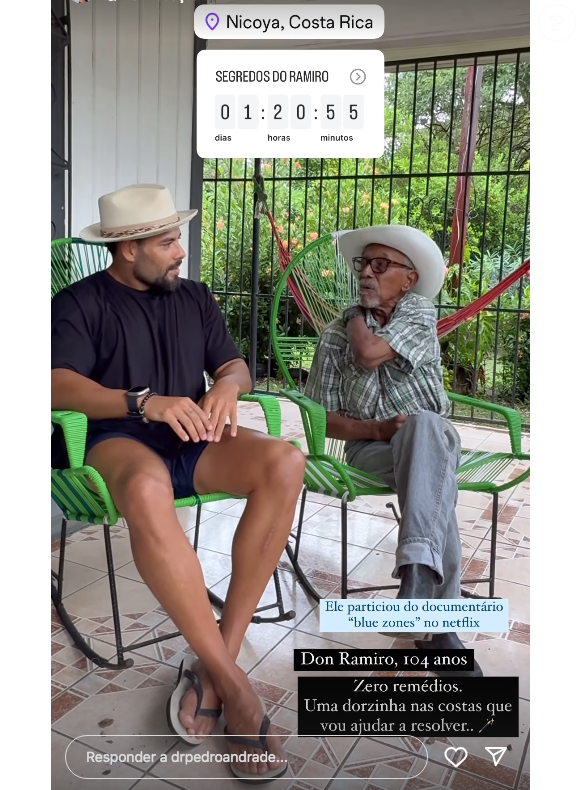 Isso porque, em suas redes sociais, o médico Pedro Andrade mostrou também estar na Costa Rica