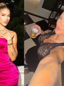 Deu ruim? Com vestido justo rosa, Virginia vive sufoco em casamento de amiga e troca por modelo preto sexy: 'Estômago estufou'