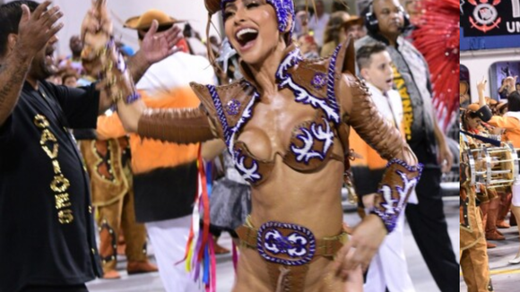 Há quase 10 anos, Sabrina Sato passou por perrengue no Carnaval de SP ao desfilar pela Gaviões da Fiel sem parte da fantasia: 'Não deu'