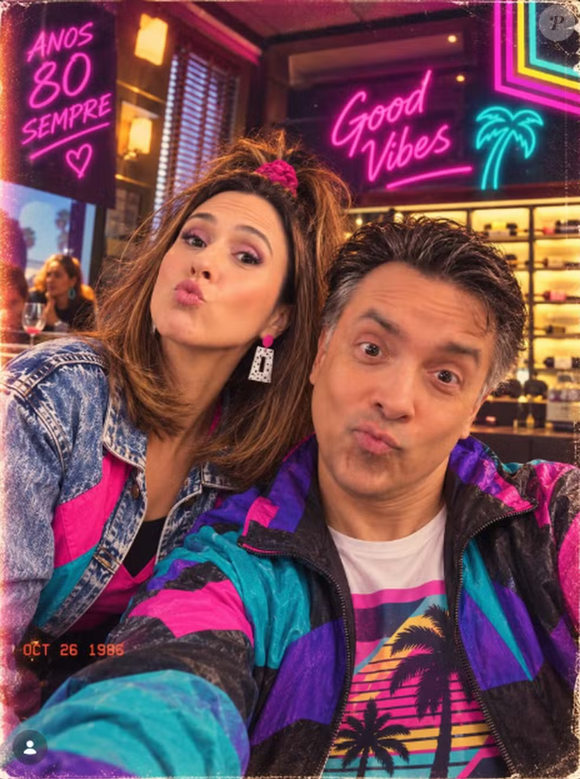 Tata Werneck entra na moda das fotos com IA inspiradas nos anos 80: saiba como transformar sua imagem na trend do momento