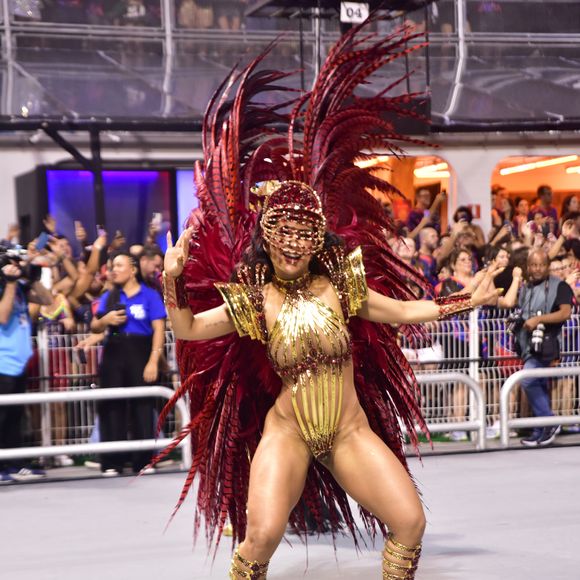 Carnaval 2027: Unidos da Tijuca está sem rainha desde a saída de Mileide Mihaile, em foto no desfile da Independente Tricolor de SP