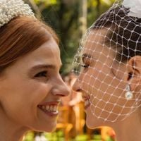 Casamento duplo de 'Três Graças' não foi fácil; figurinista da Globo expõe maior dificuldade sobre os vestidos de noiva de Lorena, Juquinha e Viviane