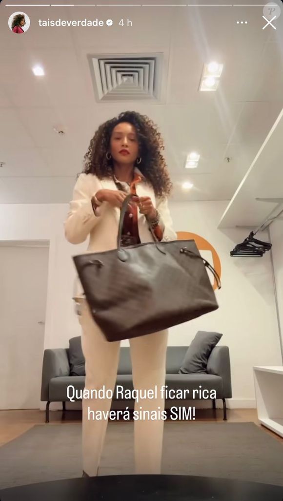 Visual milionário: look de Raquel agora inclui bolsa marrom da grife Louis Vuitton avaliada em mais de R$ 12 mil