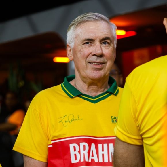Técnico da seleção brasileira, Carlo Ancelotti marcou presença em um camarote no Anhembi