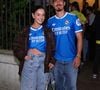 Giovanna Lancellotti e Gabriel David combinaram looks sem direito à camisa da Seleção brasileira e sim como uma do Real Madrid