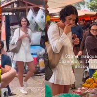 Nem na feira ela é básica! Bruna Marquezine aposta em look boho chic comfy de quase R$ 4 mil em passeio com Shawn Mendes pelo RJ; fotos