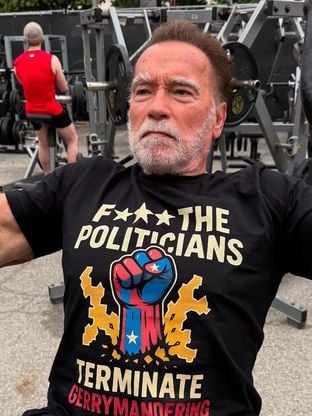 Arnold Schwarzenegger se prepara intensamente na academia para novo filme