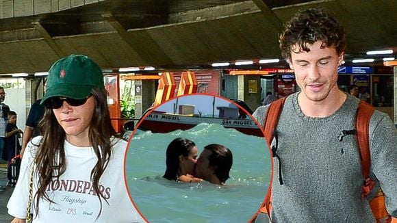 Bruna Marquezine e Shawn Mendes são flagrados dando beijão na praia (de novo!) e clima íntimo incendeia a web: 'E o pobre do João...'