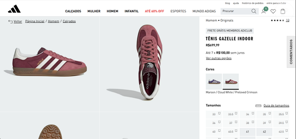 À venda por R$ 699,99 no site da Adidas Brasil, o modelo se destaca como um investimento certeiro para quem valoriza design, cor e funcionalidade no cotidiano