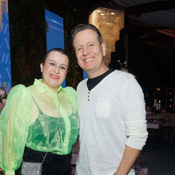 Celso Zucatelli e a esposa, Ana, no aniversário de Vera Viel