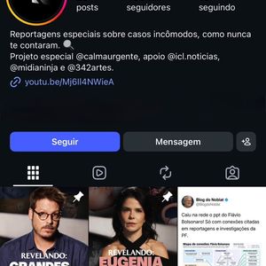 Segundo o texto, a medida da Meta afetou somente o perfil do “Revelando Brasil” no Instagram, que reúne mais de 100 mil seguidores. A publicação sobre o Banco Master permaneceu disponível no YouTube.