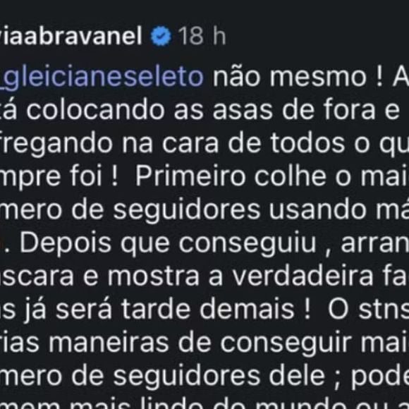 Filha de Silvio Santos criticou Virgínia Fonseca por sua atual postura nas redes sociais, especialmente após a separação de Vini Jr.