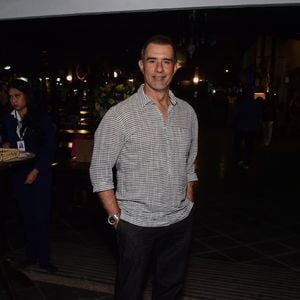 Marcos Pasquim em festa de confraternização da novela 'Dona de Mim', da TV Globo