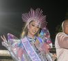 Erika Hilton fazia um discurso sobre a história de Xica Manicongo, grande homenageada do enredo da agremiação, e em defesa da comunidade LGBTQIA+
