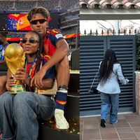 É assim o jardim de Sheila Ebana, mãe de Lamine Yamal, campeão do mundo pela Espanha: piscina redonda, varanda grande e um pequeno campo de futebol para Keyne