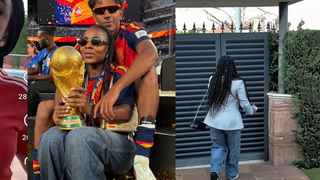 É assim o jardim de Sheila Ebana, mãe de Lamine Yamal, campeão do mundo pela Espanha: piscina redonda, varanda grande e um pequeno campo de futebol para Keyne