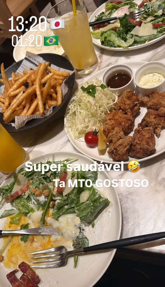 Virginia Fonseca publicou a foto da refeição nos stories do Instagram.