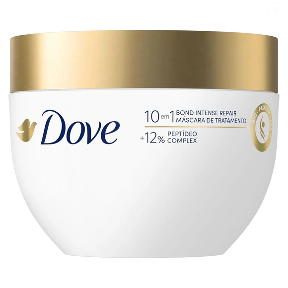 No 4º lugar, a Dove Bond Intense Repair surge como uma opção mais reparadora para cabelos com danos, quebra e alta porosidade. Segundo Lorena Nogueira, a máscara ajuda a deixar os fios com aspecto mais alinhado e 'desmaiado'