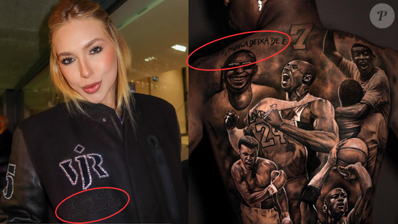 Poucos perceberam, mas a frase da jaqueta usada por Virginia Fonseca em jogo do Real Madrid é a mesma tatuada nas costas de Vini Jr. desde 2023. O lema, que virou marca registrada do jogador, já rendeu polêmica após internautas apontarem um detalhe curioso na arte