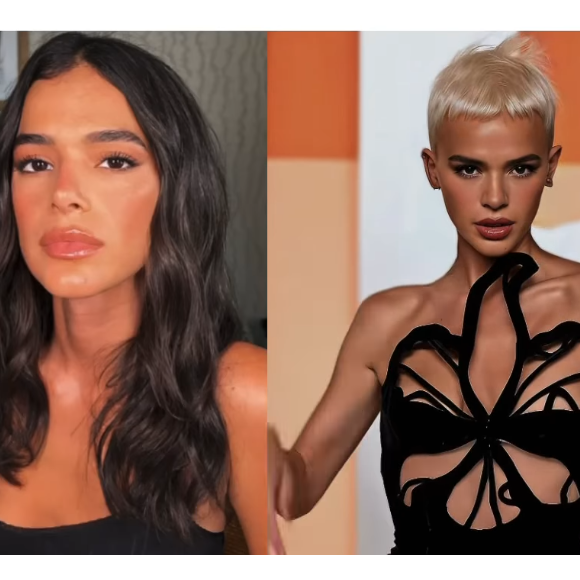 Bruna Marquezine surge loira e com cabelo curto diante de transformação realizada por Inteligência Artificial.